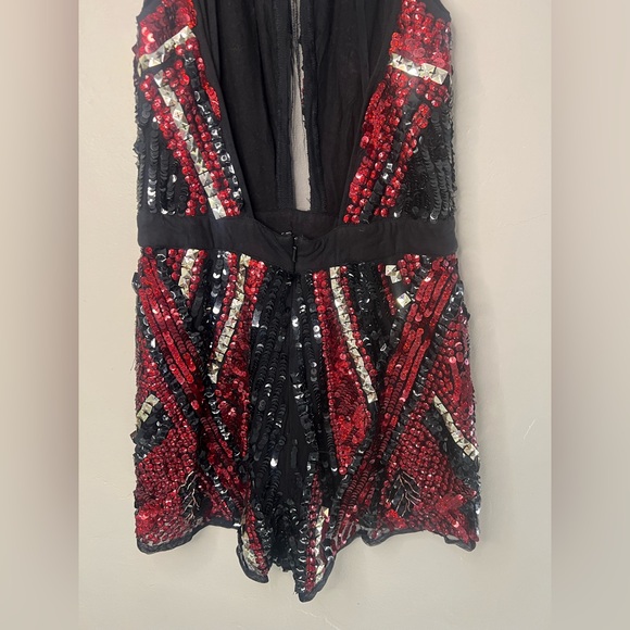 Sequin Red and Black Romper ASOS - Picture 6 of 7